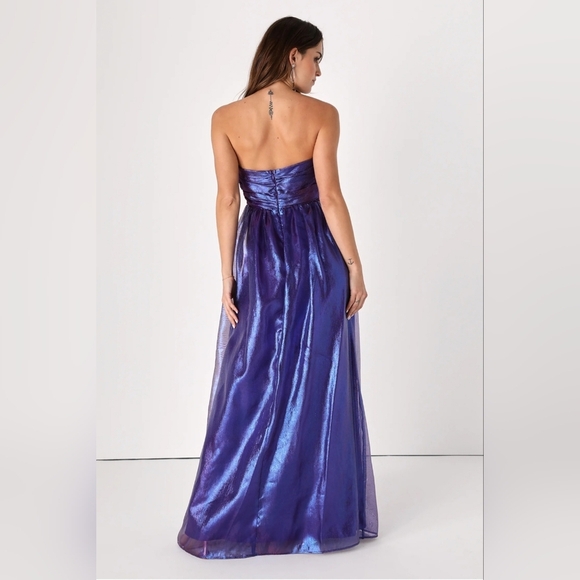 Strapless Shimmering Purple Gown - Picture 2 of 15